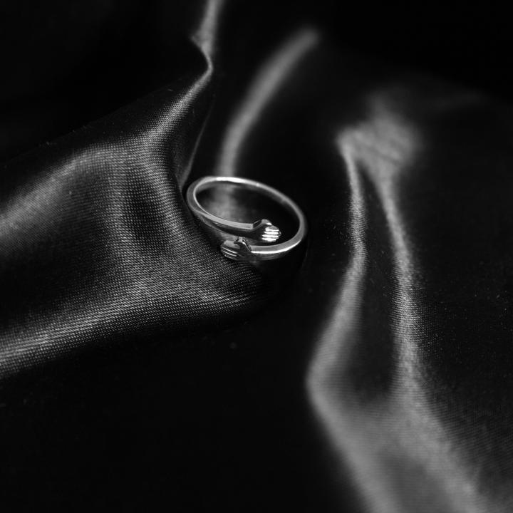 SILVER LOVE HUGGING HAND RING